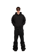 BLACK-ON-BLACK SPIKE LOGO HOODIE