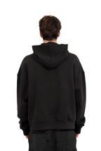 BLACK-ON-BLACK SPIKE LOGO HOODIE