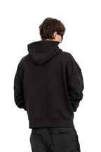 BLACK-ON-BLACK SPIKE LOGO HOODIE
