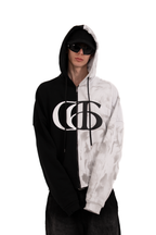 HALF- HALF ZIPPER WASHED LOOK